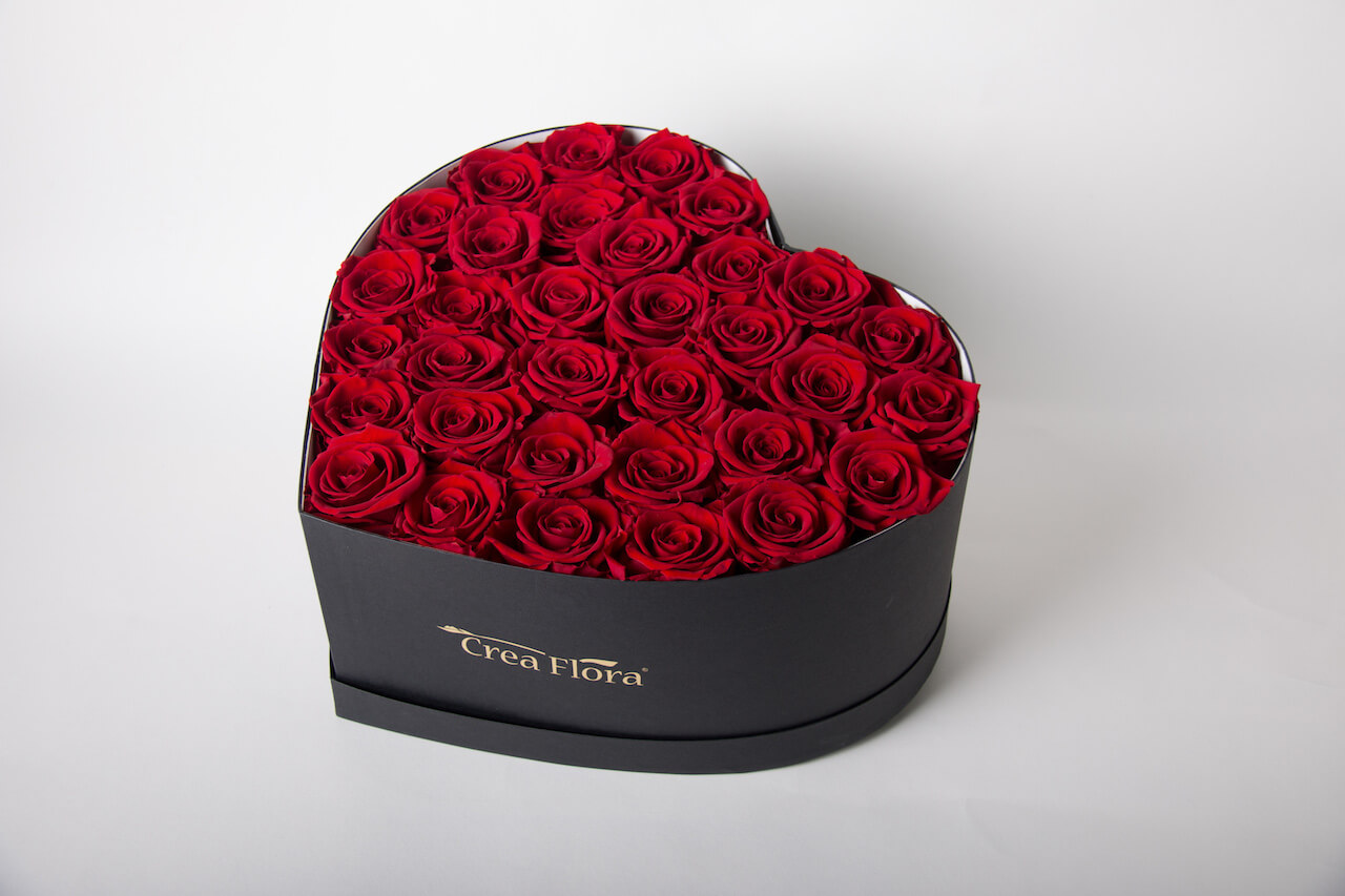 фото роз в коробке сердце