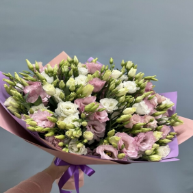  Belek Florist Pink White Lisianthus Bouquet